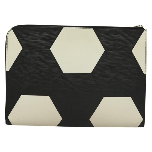 LOUIS VUITTON Epi Pochette Jules GM Clutch Bag Black White M63295 LV Auth 133695 - Picture 3 of 16